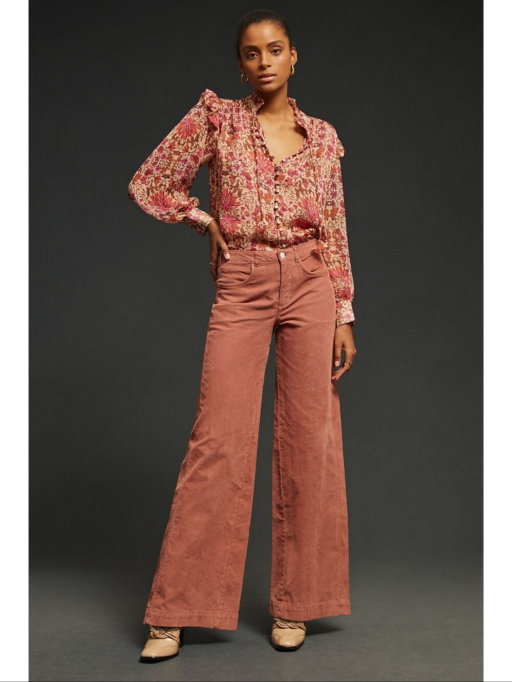 🆕️ Anthropologie Pilcro The Gwen Corduroy Pants 31 Wide Leg Jeans Fall Fashion